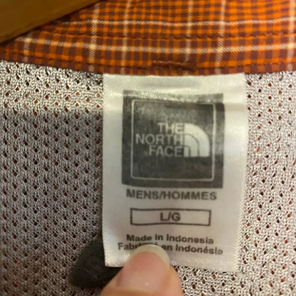 The North Face Orange Shirt Mens Long Sleeve Button Up Hike Fish Hunting Large